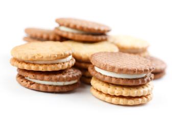 Fototapeta na wymiar sweet cookies on white background
