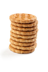 sweet cookies on white background