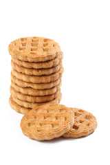 sweet cookies on white background