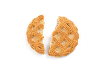 sweet cookies on white background