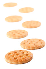 sweet cookies on white background