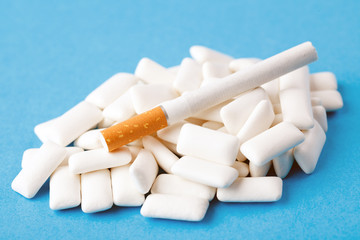 chewing gums and cigarette