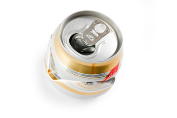 crushed beer can