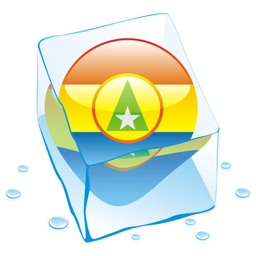 recommend clip art: vector of cabinda button flag frozen in ice cube