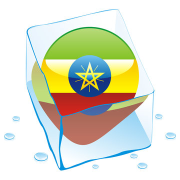 recommend clip art: vector of ethiopia button flag frozen in ice cube