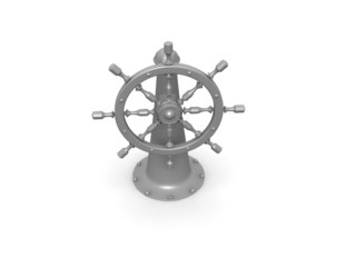 Obraz premium steering wheel isolated on white background