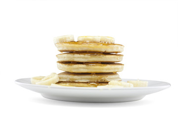 pancakes with syrup and banana