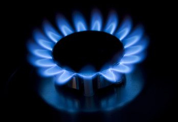 blue gas flames