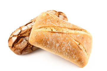 Roggenmischbrot und Weißbrot