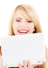 Fototapeta premium teenage girl with laptop computer