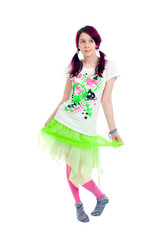 bizarre pink hair emo girl