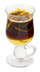 Coffee cocktail with lemon and cinnamon
