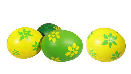 yellow and green Easter eggs