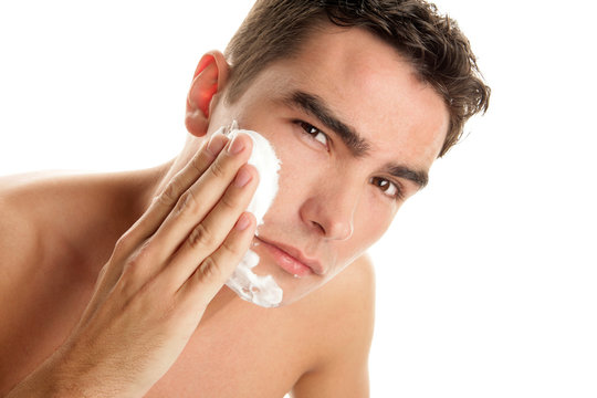 Man Applying Shaving Cream On His Face