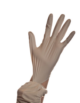 Girl Putting on Surgery Gloves