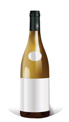bouteille de bourgogne blanc avec étiquette
