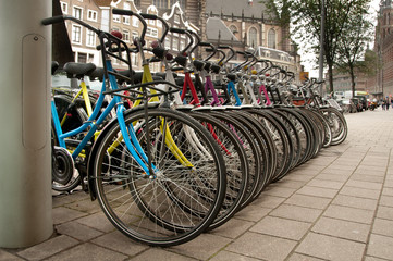 row of bicycles
