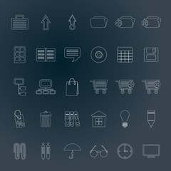 Business and office icons - vector icon set