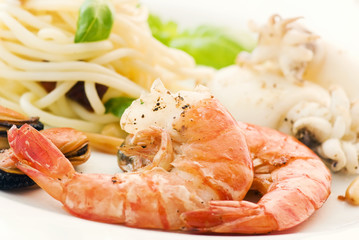 Spahetti mit Meeresfrüchten