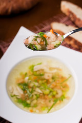 soup with shrimps and vegetables