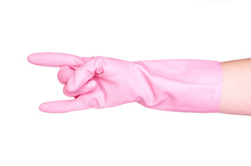 Cleaning glove isolated