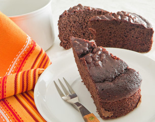 Chocolate Cake Slices at Breakfast.
