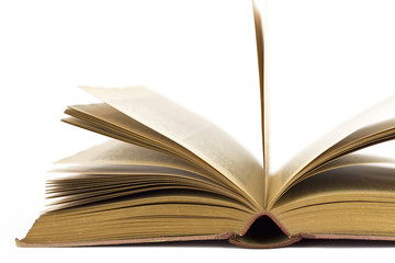 close up of an openend vintage book,selective focus