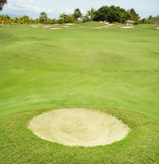 Sand trap at golf course