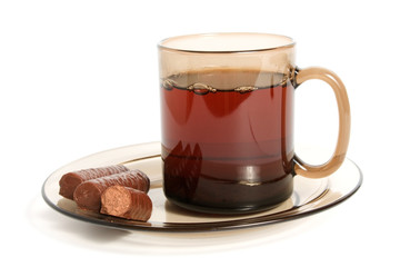 cup of tea and chocolate sweets