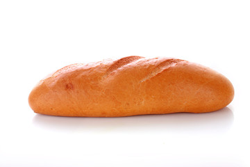 White bread on white background