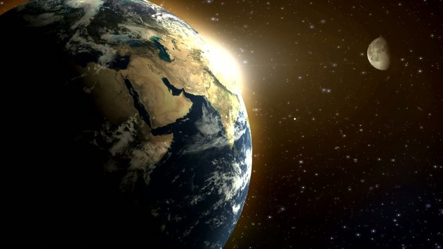 vue de la terre et de la lune