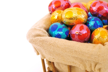 close-up of colorful easter eggs for your easter design