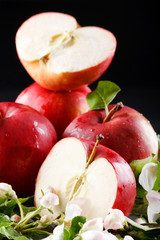 Red apples and white flowers