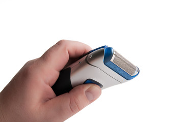 holding a shaver