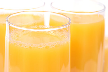 Glasses with orange juice