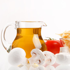 Olive oil and vegetables.