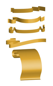 Vector. Shiny set of gold vector banners for web.