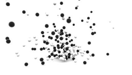 black and whitte balls / sphere group business teamwork - obrazy, fototapety, plakaty