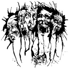 vector illustration tattoo design (face ink)