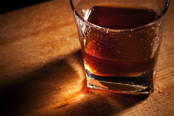 whisky on a wooden table