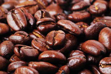 close-up golden coffee bean