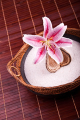 Bambusschale mit Lilie