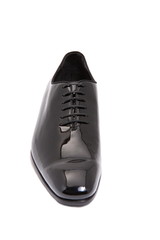 black glossy leather men shoe