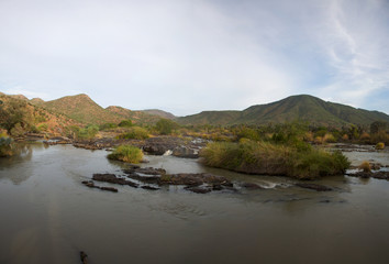 The Epupa Falls lie on the Kunene River