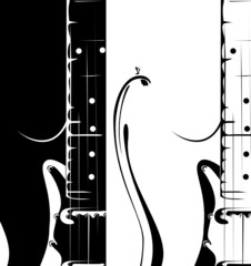 Vector series. Electric guitar black-white version