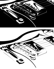 Vector series. Electric guitar black-white version