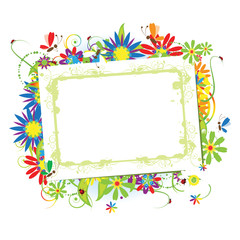 Fototapeta premium Floral frame beautiful with place for your text