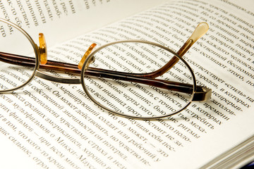 book and glasses