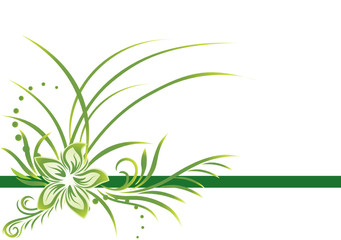 Grunge floral border with a frame for a text