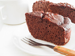 Chocolate Cake Slices at Breakfast.